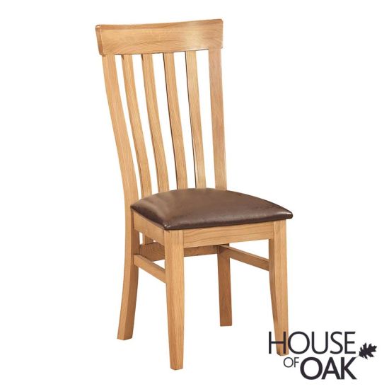 Keswick Oak Toulouse Chair with Dark Brown Seat Pad
