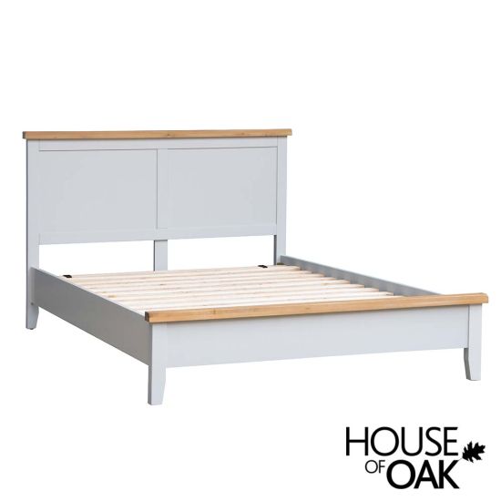 Roma Oak 4FT 6'' Double Bed in Grey Painted