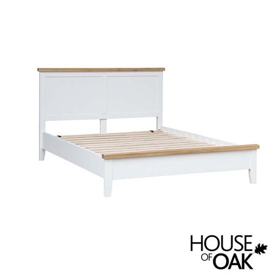 Roma Oak 4FT 6'' Double Bed in White Painted