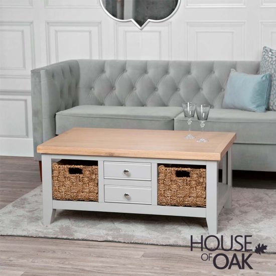 Roma Oak Coffee Table in Grey Painted