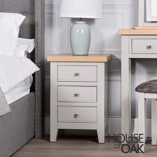 Roma Oak Large Bedside Cabinet in Grey Painted