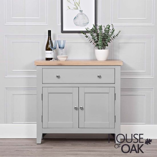 Roma Oak Small Sideboard in Grey Painted