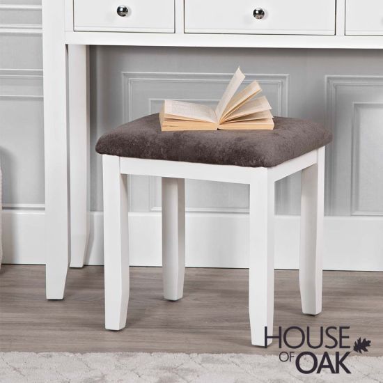 Roma Oak Bedroom Stool in White Painted