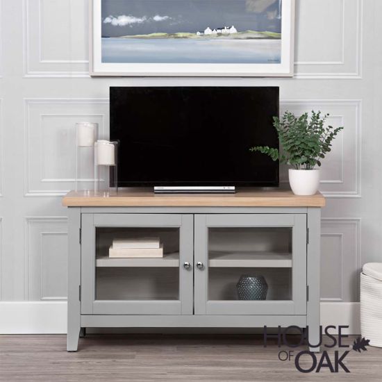 Roma Oak TV Unit in Grey Painted