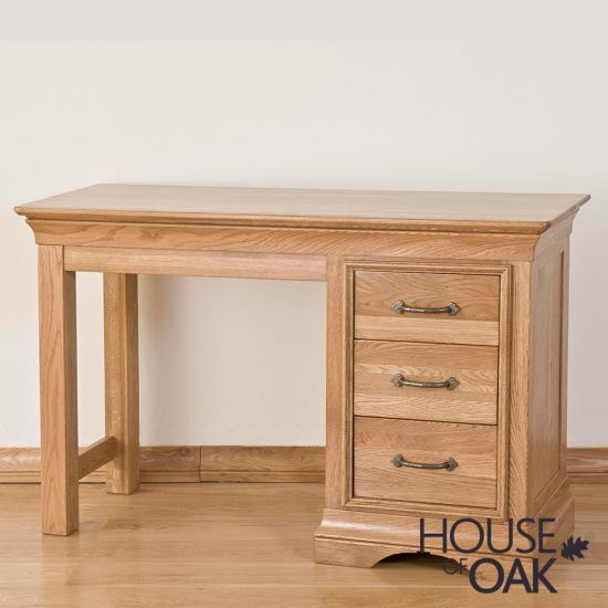 Paris Solid Oak Single Pedestal Dressing Table