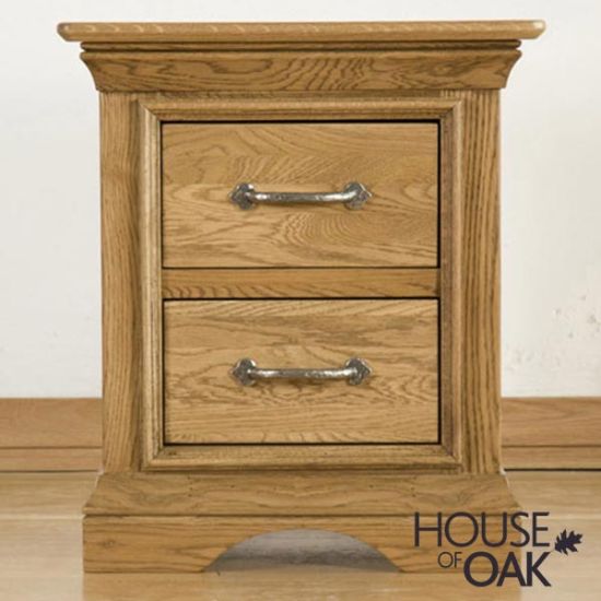 Paris Solid Oak 2 Drawer Bedside