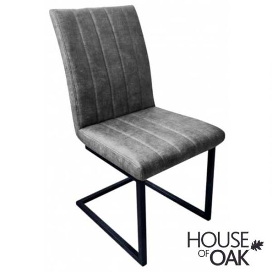 Harmony Retro Stitch Graphite Fabric Dining Chair 