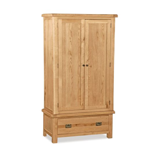 Oxford Oak Double Wardrobe with Drawer