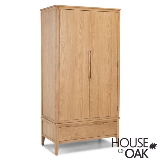 Copenhagen Oak Double Wardrobe with Drawer