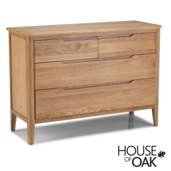 Copenhagen Oak 4 Drawer Wide Chest of Drawers