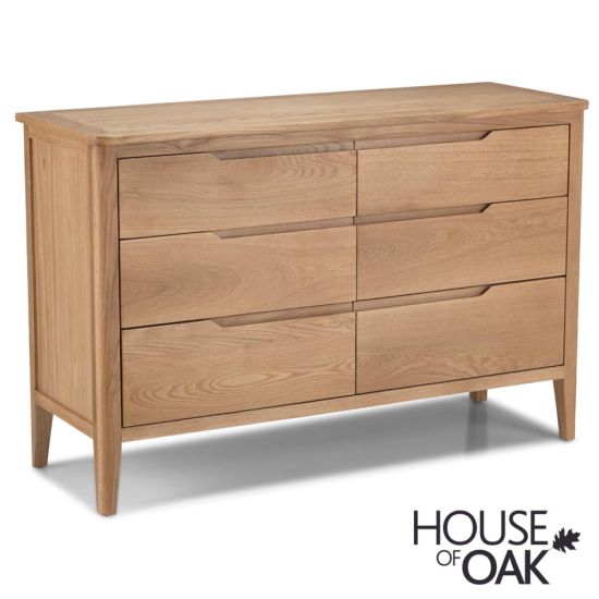 Copenhagen Oak 6 Drawer Wide Chest of Drawers