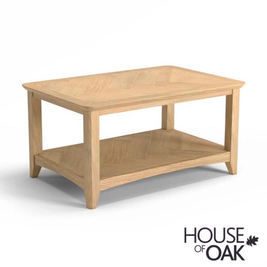 Malmo Oak Large Coffee Table with Shelf