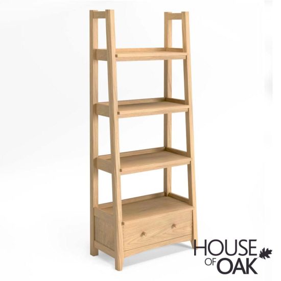 Malmo Oak Ladder Display Bookcase