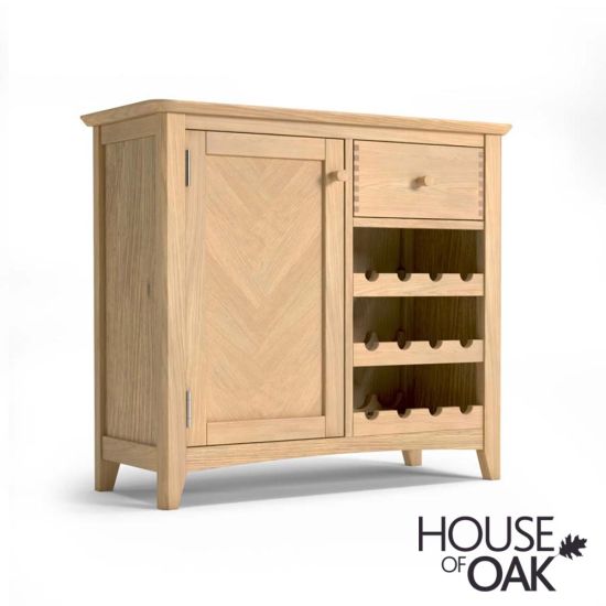 Malmo Oak Wine Rack With Drawer