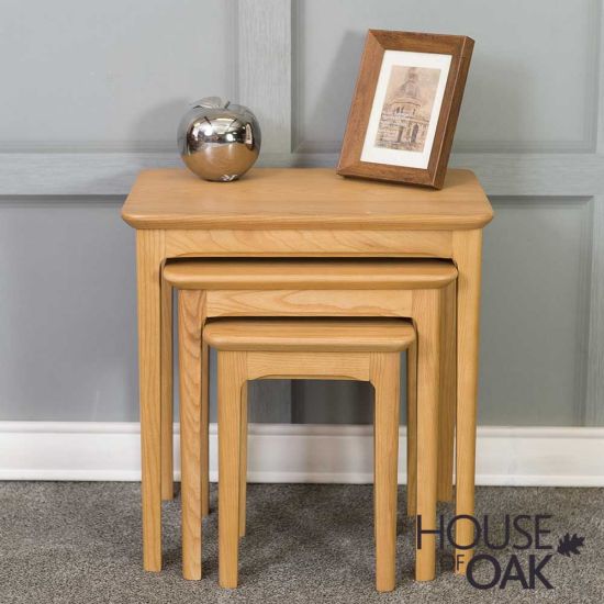 Hudson Oak Nest of 3 Tables