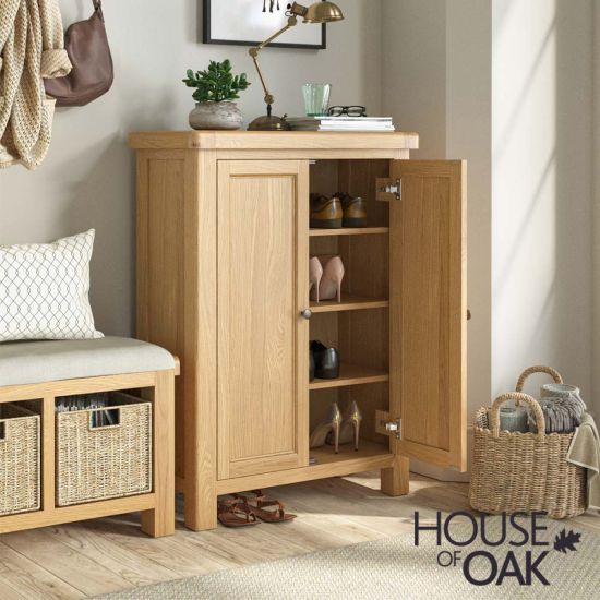 London Oak Shoe Cupboard