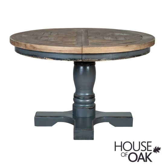 Normandy Reclaimed Pine 120cm Round Extending Dining Table