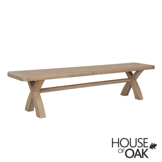 Chatsworth Oak 2 Metre Cross Leg Bench