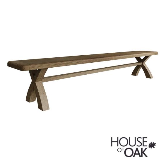 Chatsworth Oak 2.5 Metre Cross Leg Bench