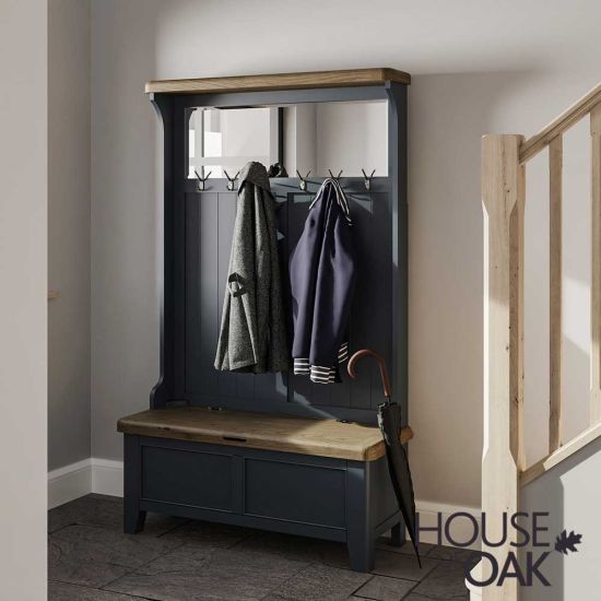 Chatsworth Oak in Royal Blue Hall Bench Unit