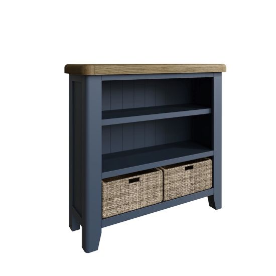 Chatsworth Oak in Royal Blue Small Bookcase with Baskets