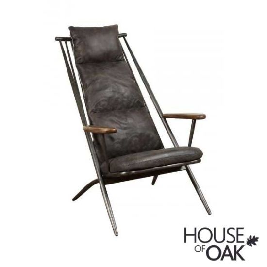 Huntingdon Studio Chair in Grey Leather