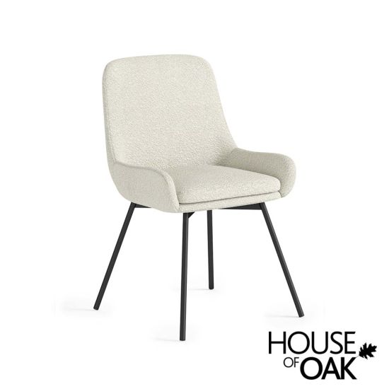 Soho Curved Sear Dining Chair in Ivory Boucle