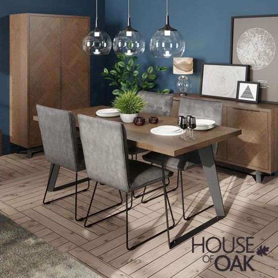 Parquet Oak 180cm Dining Table