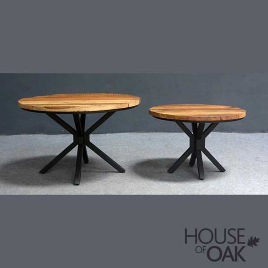 Java Natural Line - Solid Mango Round Set of 2 Coffee Tables