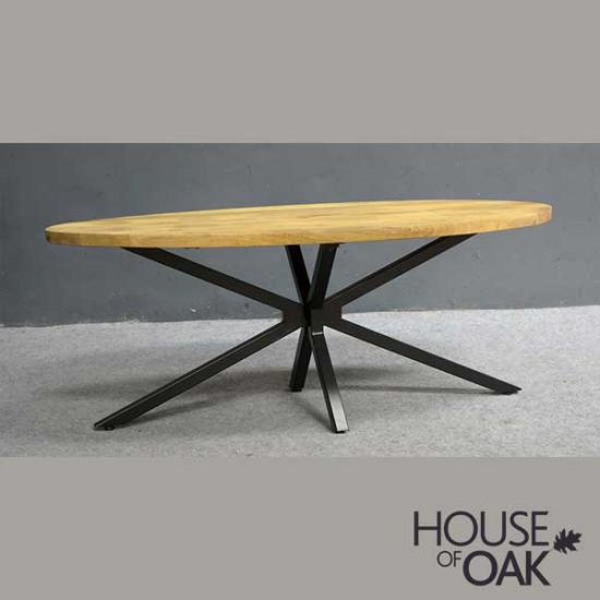 Java Natural Line - Solid Mango Wood Oval Coffee Table 