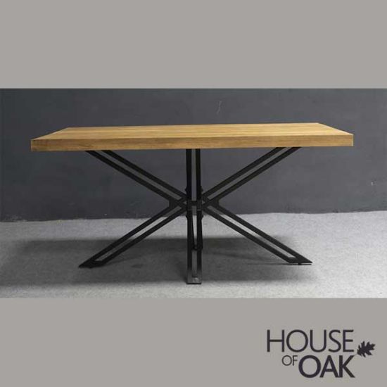 Java Natural Line - 160cm Solid Mango Wood Rectangular Dining Table w/ Spider Leg