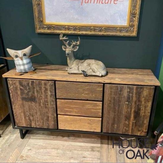 Java Sleeper Wood - 3 Drawer 2 Door Sideboard