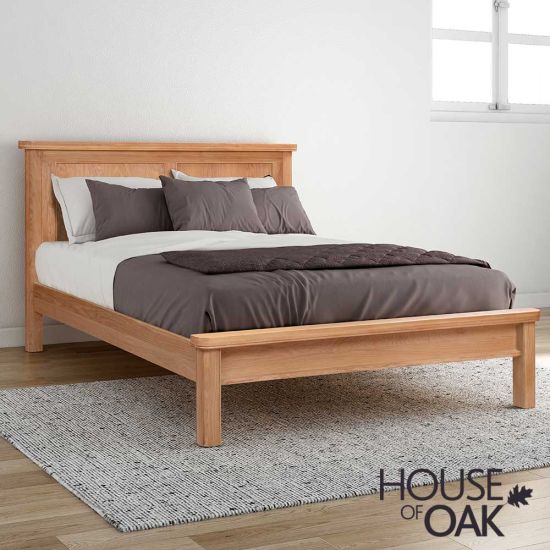 Kensington Oak 5FT King Size Bed with Panelled Headboard
