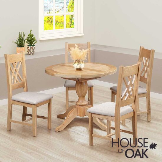 Kensington Oak 100cm Round Extending Table