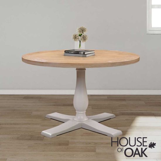 Kensington Putty Grey Painted Oak 120cm  Round Dining Table
