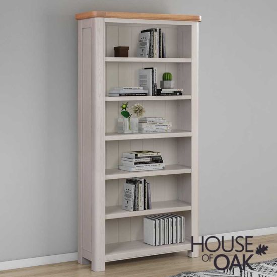 Kensington Putty Grey Painted Oak Tall Bookcase