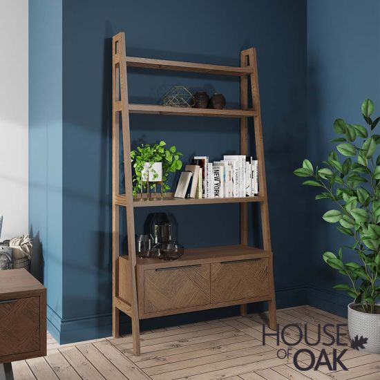 Parquet Oak Open Bookcase