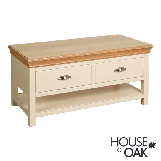 Ambleside Coffee Table with 2 Full Drawers in Ivory