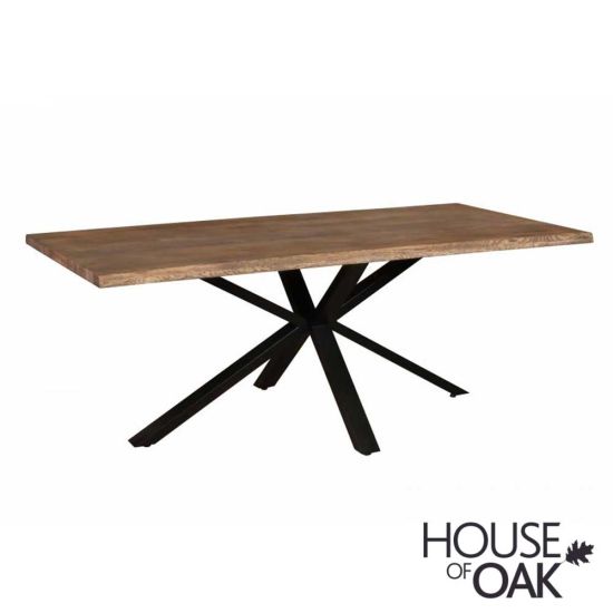 Modena Table 150/95cm (Charcoal Oiled) With Spider Metal Leg