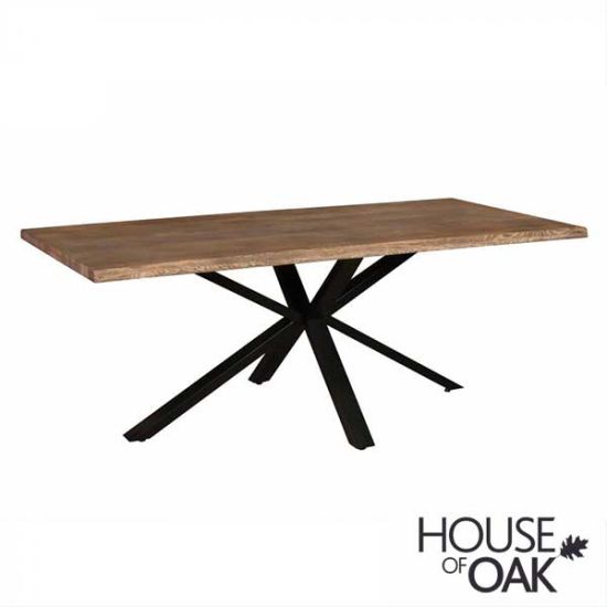 Modena Table 150/95cm (Natural Oiled) With Spider Metal Leg