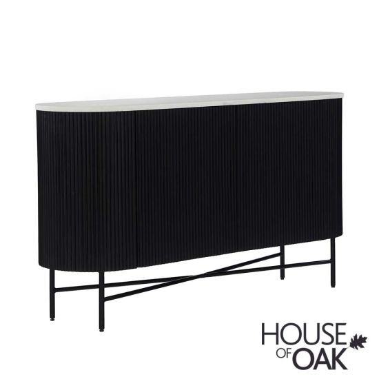 Monaco in Charcoal Large Sideboard with 2 Doors and Marble Top