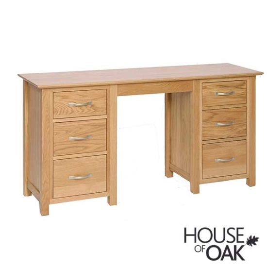 Coniston Solid Oak Double Pedestal Dressing Table