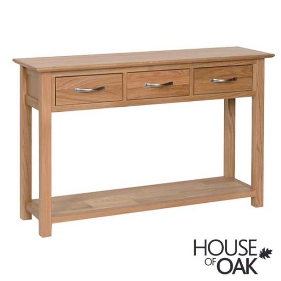 Coniston Solid Oak 3 Drawer Hall Table