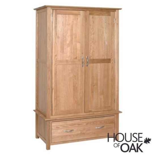 Coniston Solid Oak Double Wardrobe with Drawer