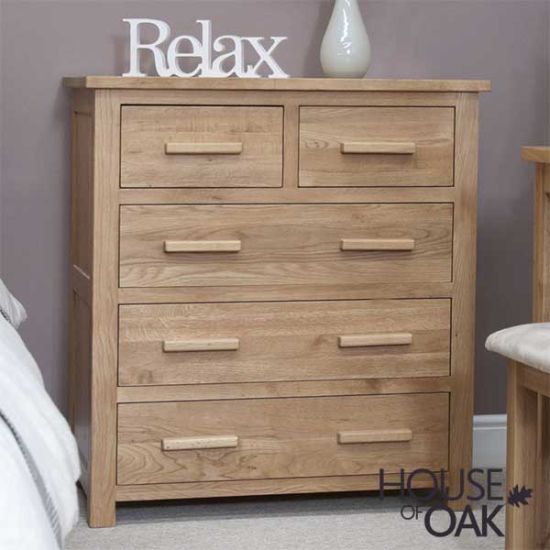 Opus Solid Oak 3+2 Chest of Drawers