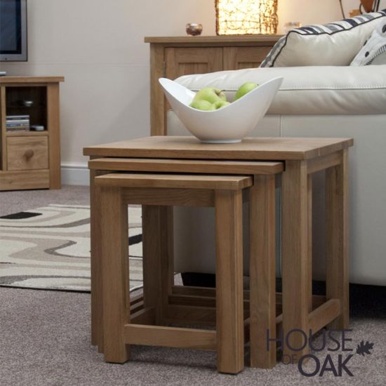 Opus Solid Oak Nest of Tables