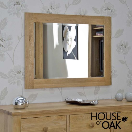 Opus Solid Oak 102cm x 72cm Wall Mirror
