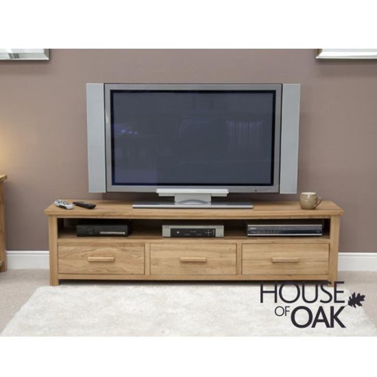 Opus Solid Oak Wide Plasma TV Stand