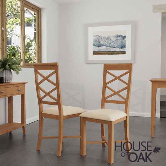 Oslo Oak Double Cross Back Dining Chair