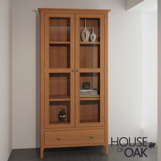 Oslo Oak Display Cabinet With Lights